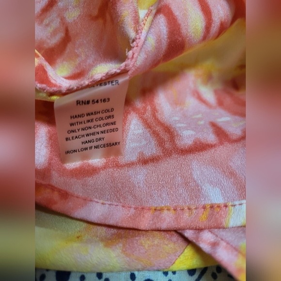 Calvin Klein Women's Orange and Yellow Sleeveless Button-Down Top Size S - Picture 6 of 8